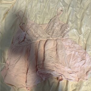 Hollister Light Pink Smocked Top